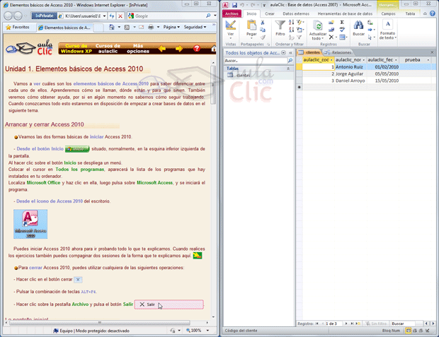 Dos ventanas en vertical