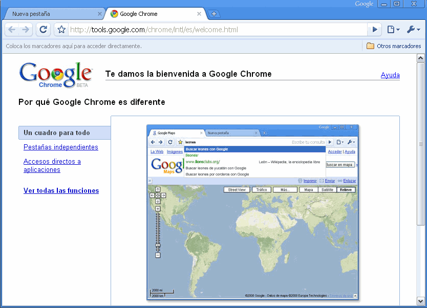 Navegador Google Chrome.