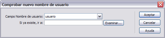 Comprobar nombre de usuario