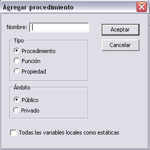 agregar procedimiento