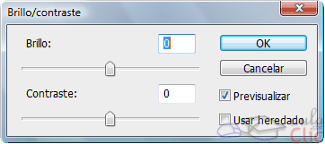 Cuadro de di&aacute;logo de Brillo/contraste