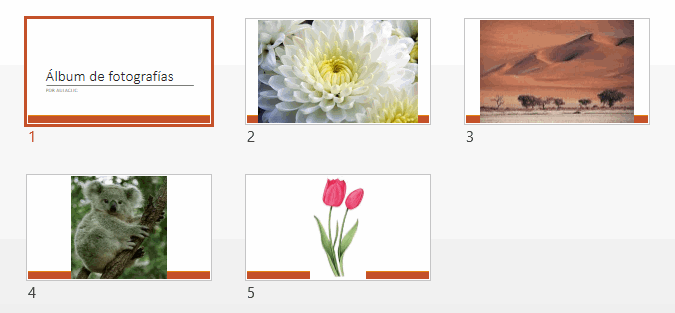 Ejemplo de &aacute;lbum