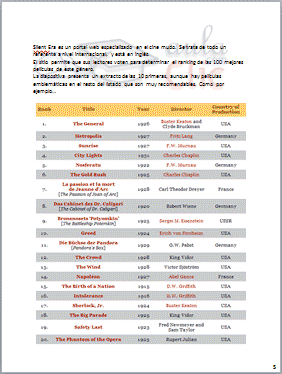 P&aacute;gina de notas con texto e imagen