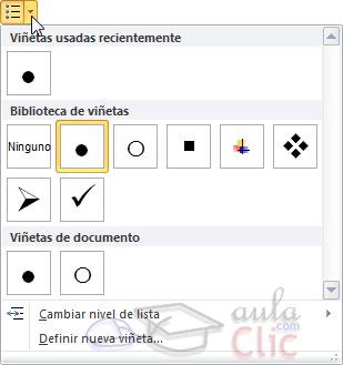 Estilos de la lista de vi&ntilde;eta